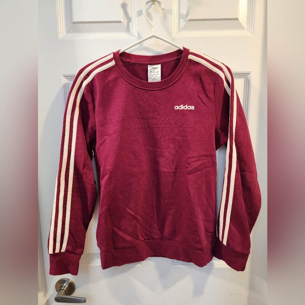 Adidas Raspberry Crewneck Sweatshirt Sz Small